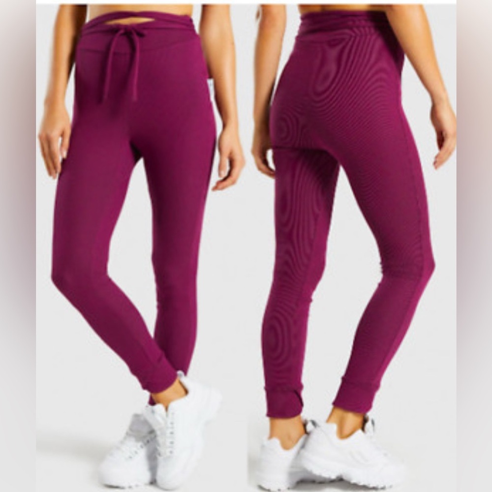 Gymshark Slounge Ribbon‎ Joggers Dark Ruby Marl Size XS NWT